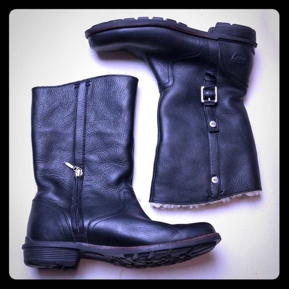 UGG black leather boots